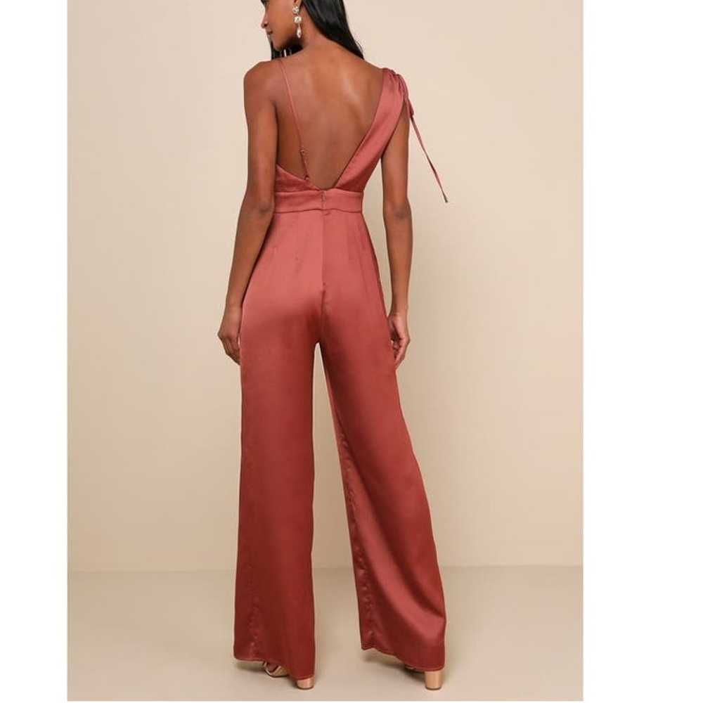 LULU'S SZ S Look of Luxe Rusty Rose Satin Asymmet… - image 2