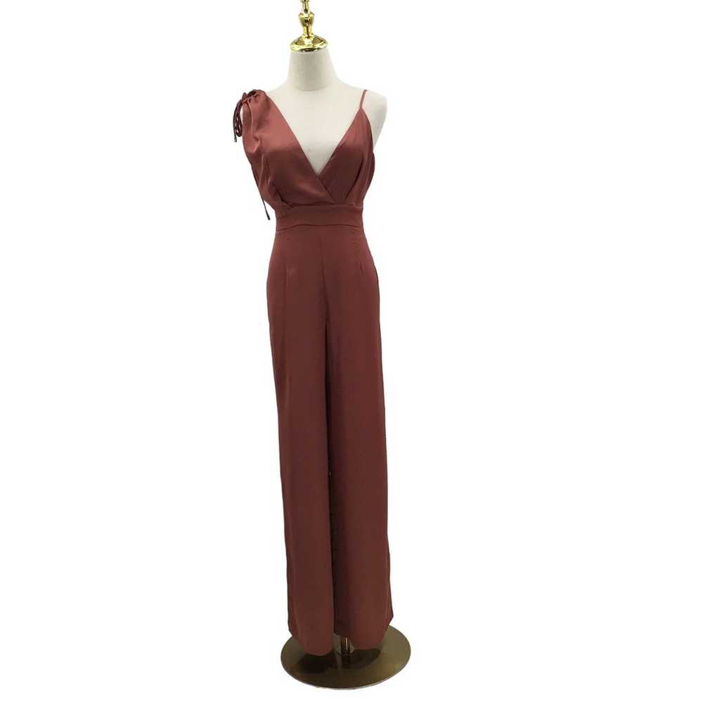 LULU'S SZ S Look of Luxe Rusty Rose Satin Asymmet… - image 3