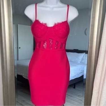 Women's Sexy Fashion Sleeveless Lace Hot Pink Size