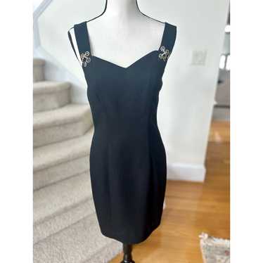 Vintage Jessica Howard Black Mini Dress Rhineston… - image 1