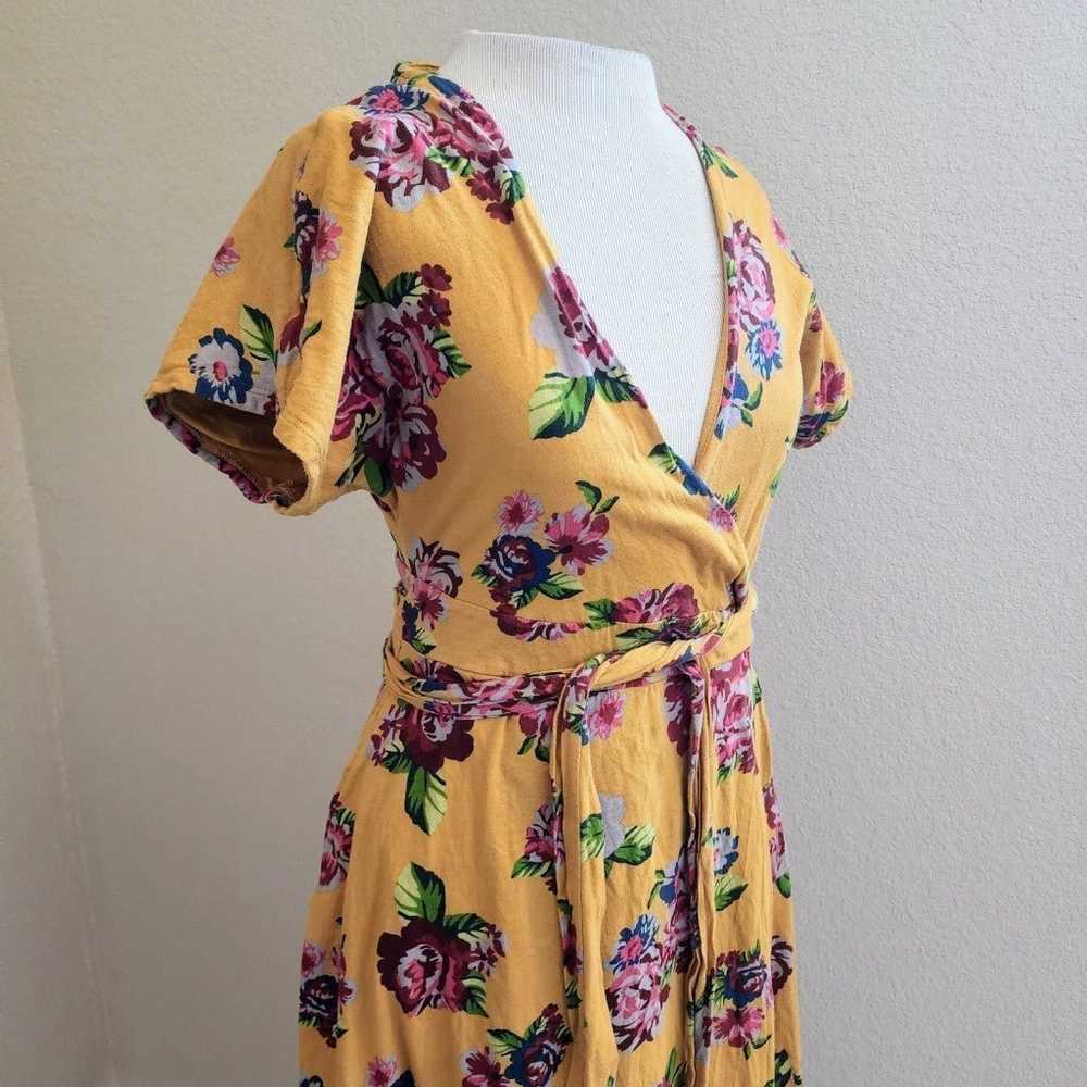 Matilda Jane wrap floral yellow dress size S - image 3