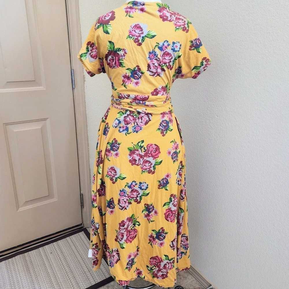 Matilda Jane wrap floral yellow dress size S - image 4