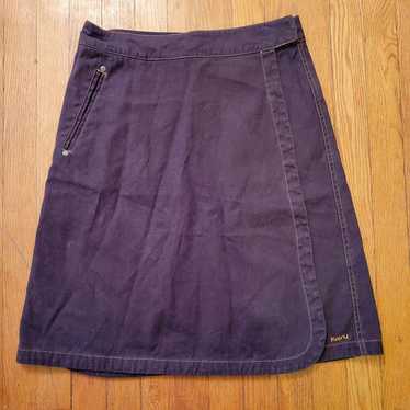 KAVU Kavu Wrap Skirt 2 Dark Brown Denim Jean Modes