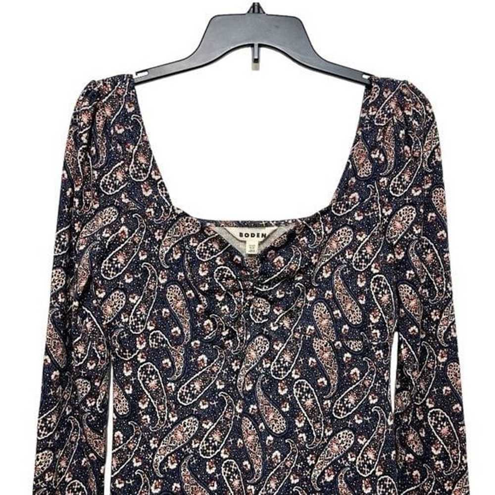 BODEN Paisley Sweetheart Neck Long Sleeve Cotton … - image 8