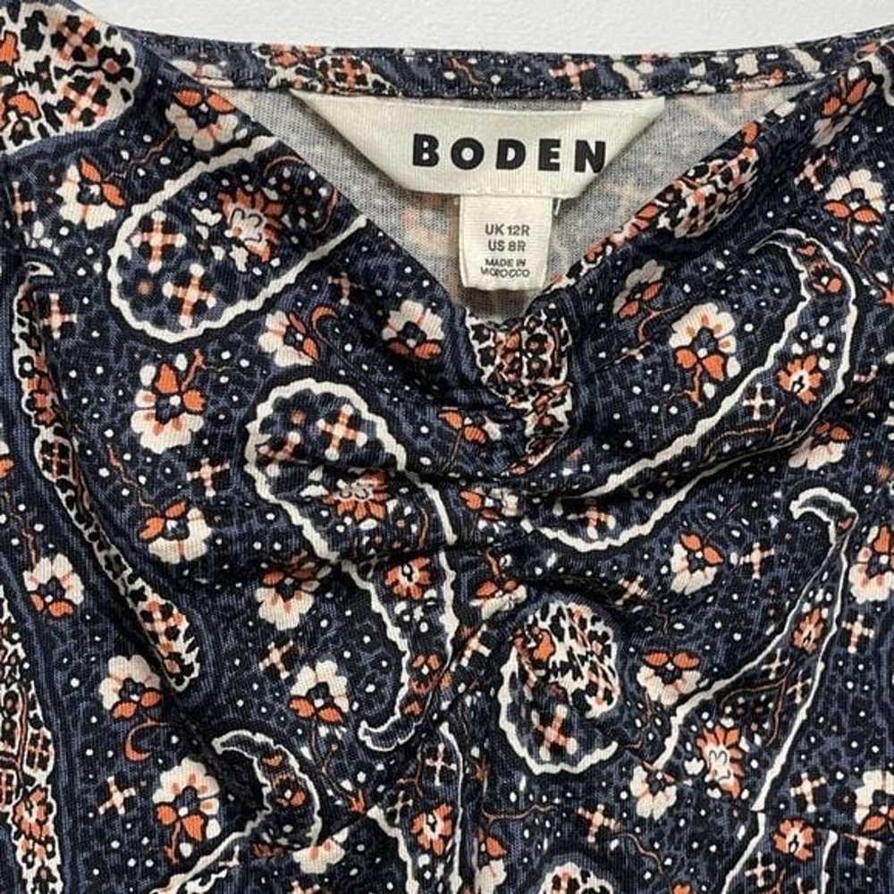 BODEN Paisley Sweetheart Neck Long Sleeve Cotton … - image 9