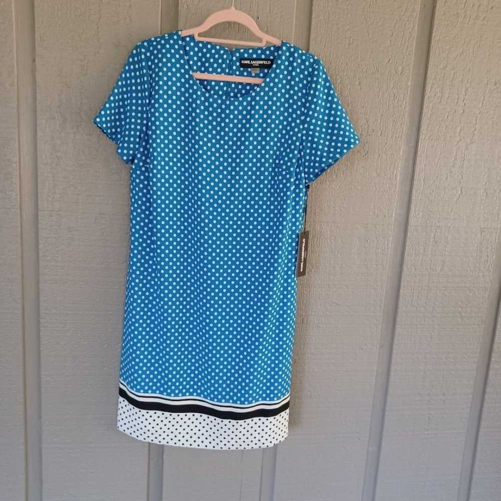 Karl Lagerfeld Polka Dot Dress Size 10 Short Slee… - image 1