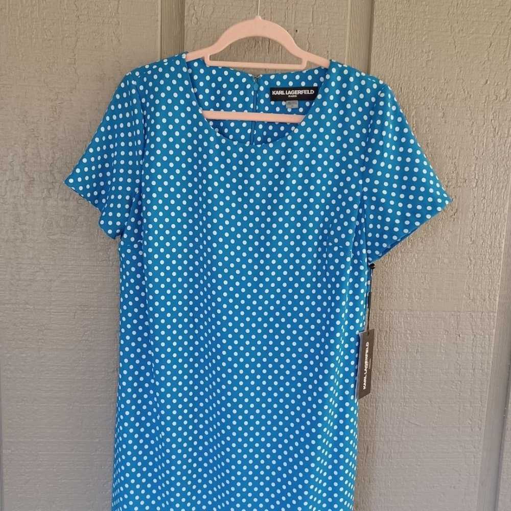 Karl Lagerfeld Polka Dot Dress Size 10 Short Slee… - image 2