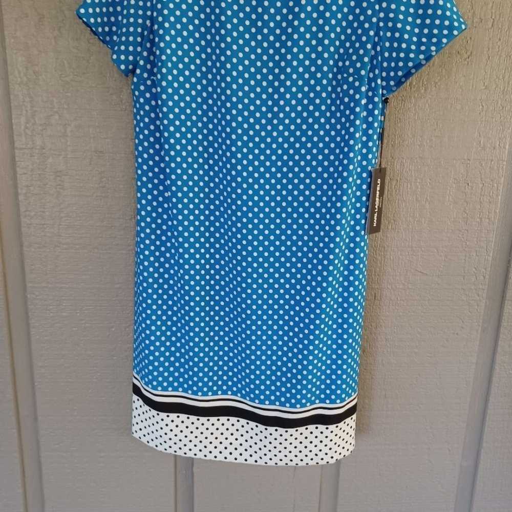 Karl Lagerfeld Polka Dot Dress Size 10 Short Slee… - image 3