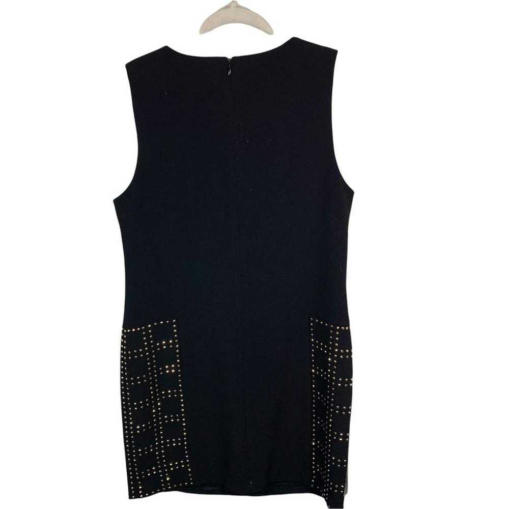 Trina Turk Gold Studded Black Sheath Dress - image 3