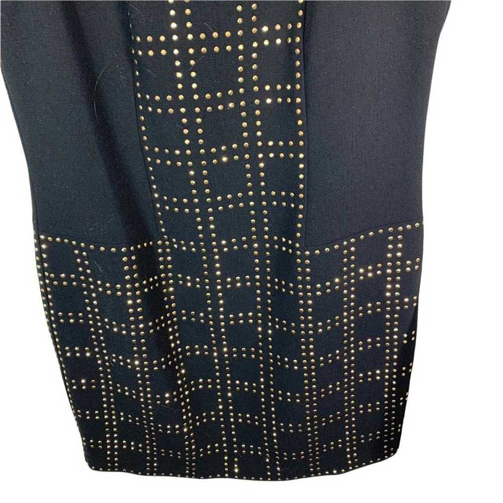 Trina Turk Gold Studded Black Sheath Dress - image 4