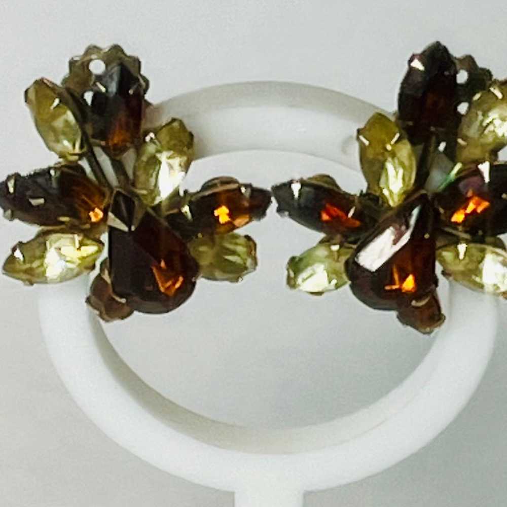 Vintage Amber Juliana Style Marquise  Rhinestone … - image 4