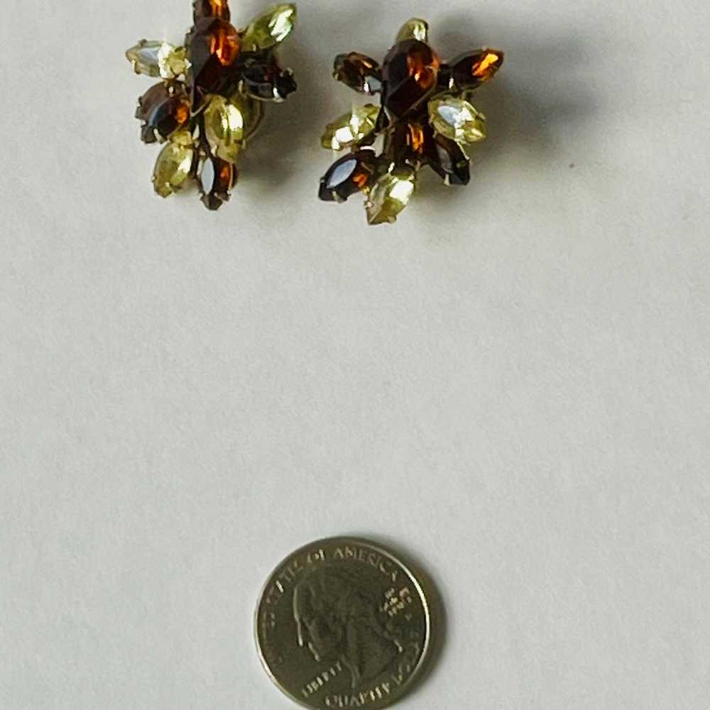 Vintage Amber Juliana Style Marquise  Rhinestone … - image 5