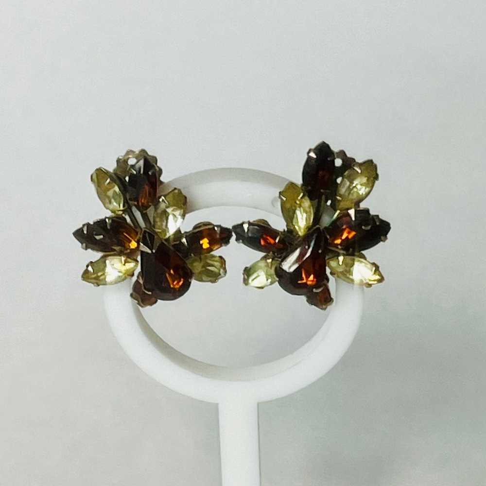 Vintage Amber Juliana Style Marquise  Rhinestone … - image 6