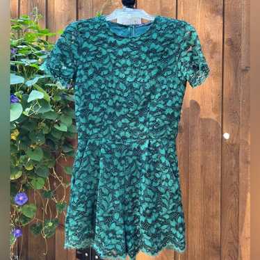 Zara Woman Dark Green Lace Romper Size M EUC