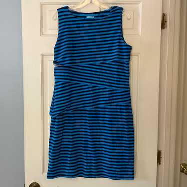 J. McLaughlin Nicola Dress Blue Size L Tiered Cat… - image 1