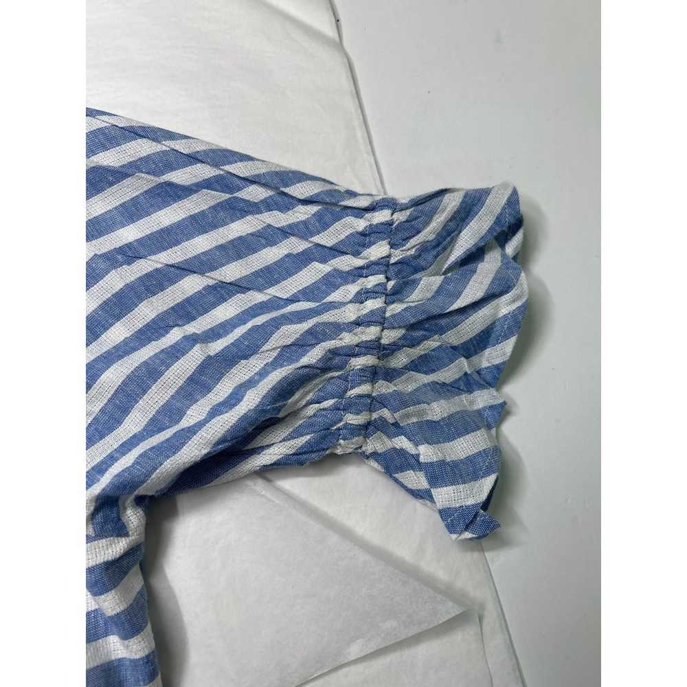 Maisie blue and white striped Empire waist dress … - image 6