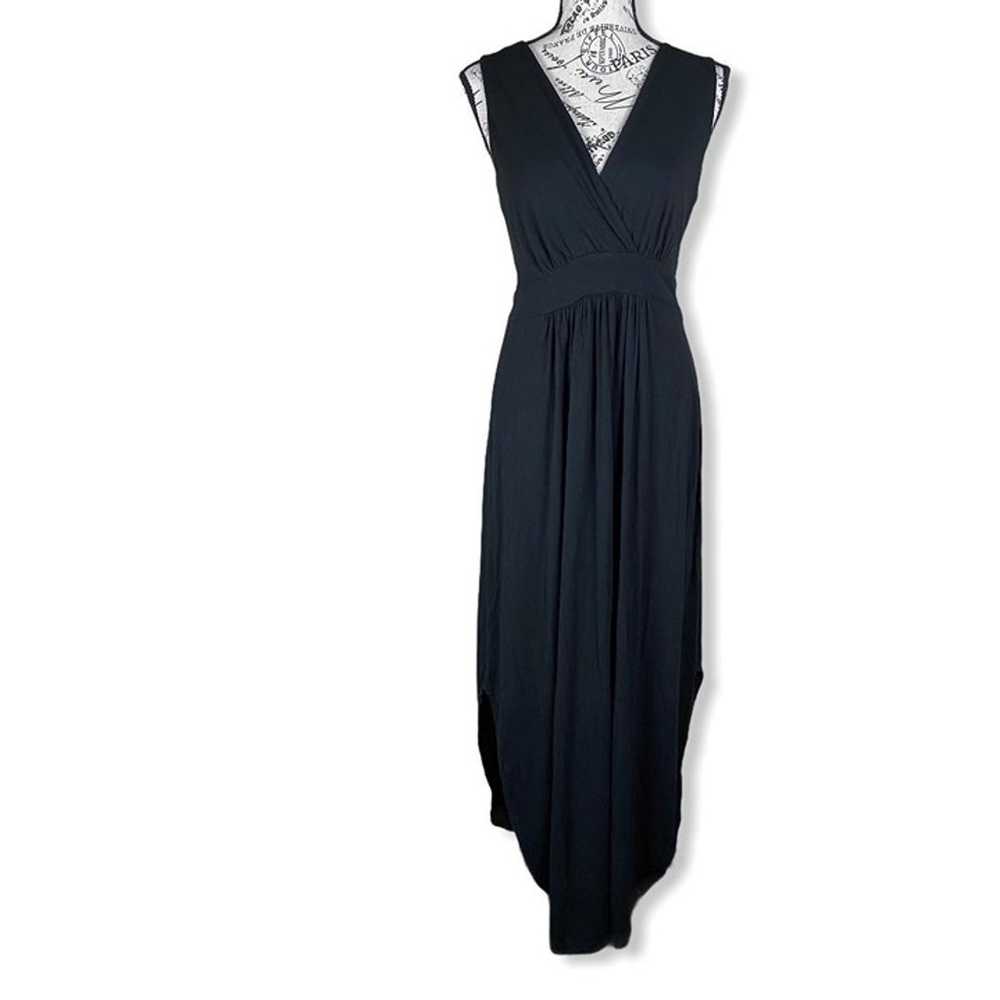 FRAICHE BY J, V-Neck Jersey Maxi Dress, Navy Blue… - image 1