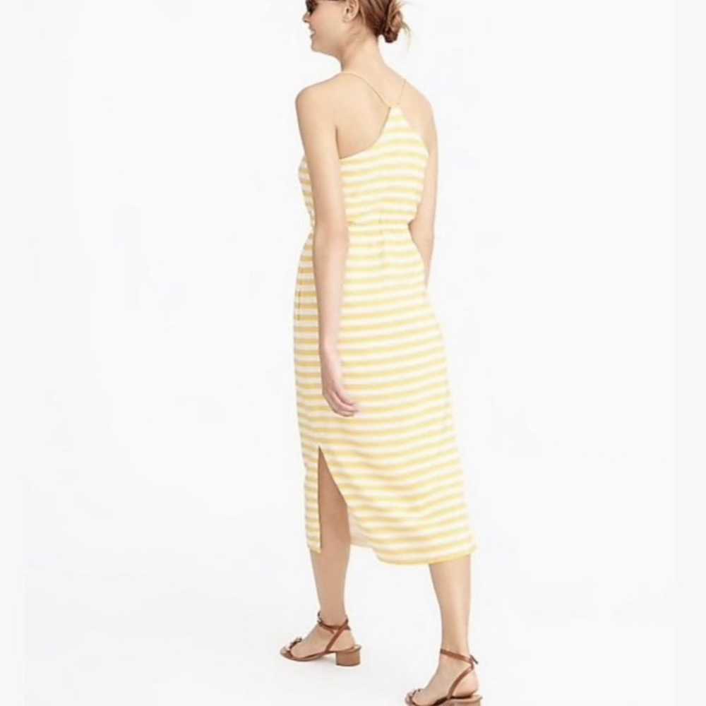 J. Crew Carrie Yellow White Striped Silk Midi Siz… - image 2