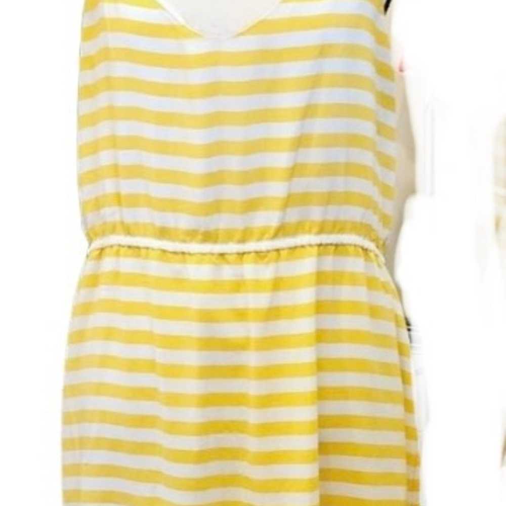 J. Crew Carrie Yellow White Striped Silk Midi Siz… - image 4