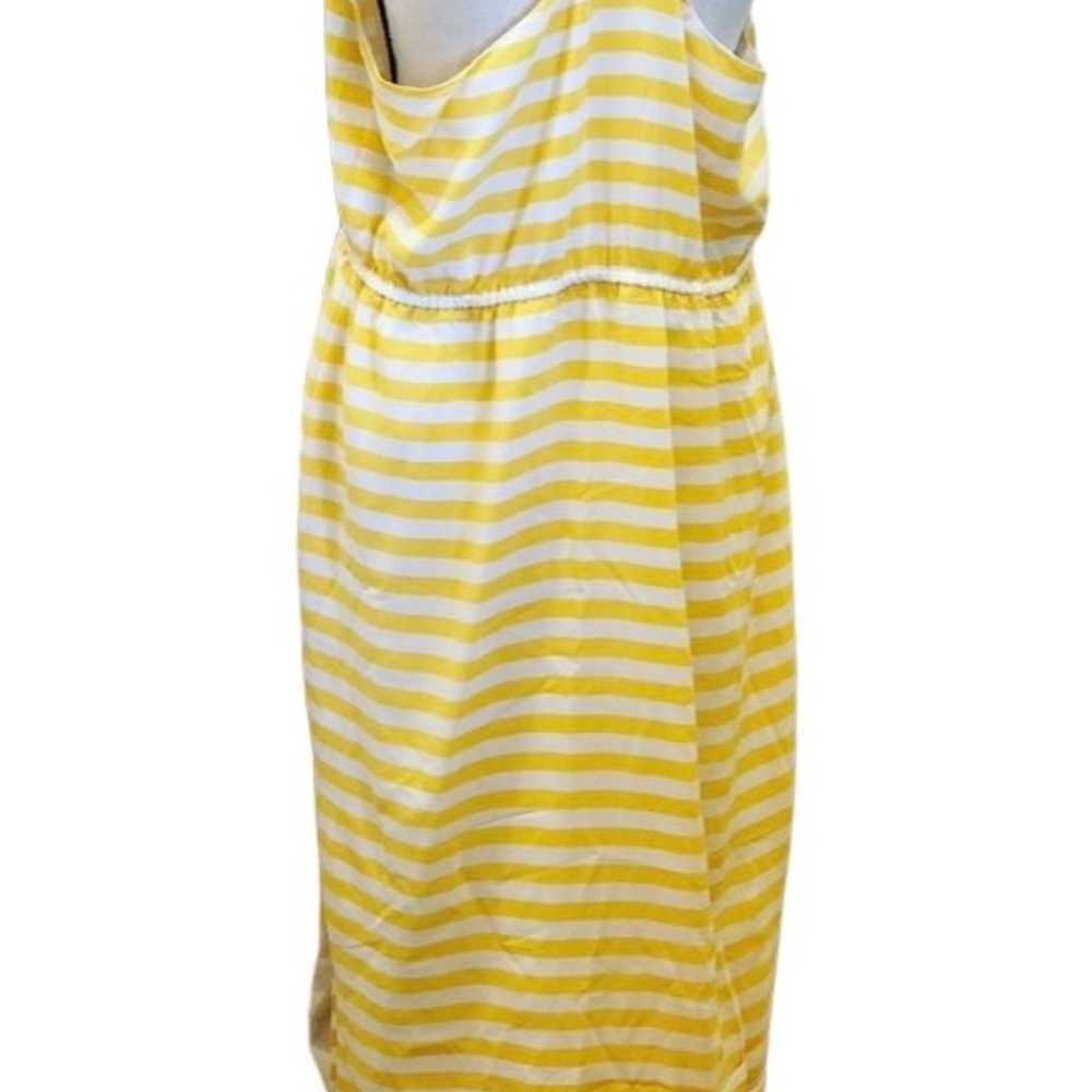 J. Crew Carrie Yellow White Striped Silk Midi Siz… - image 5