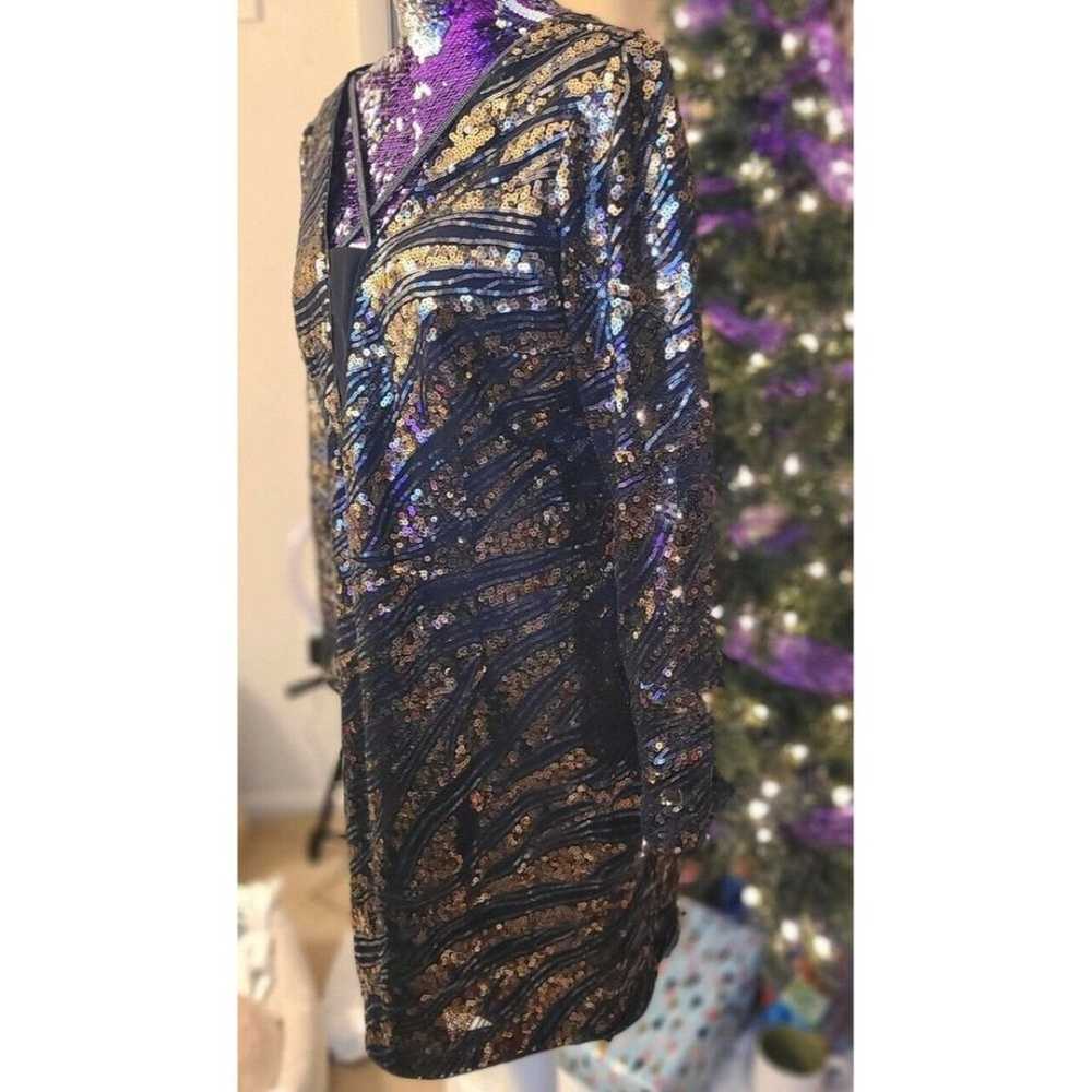 City Chic Size 12 Sequins Gold Divinity Zebra Pri… - image 5