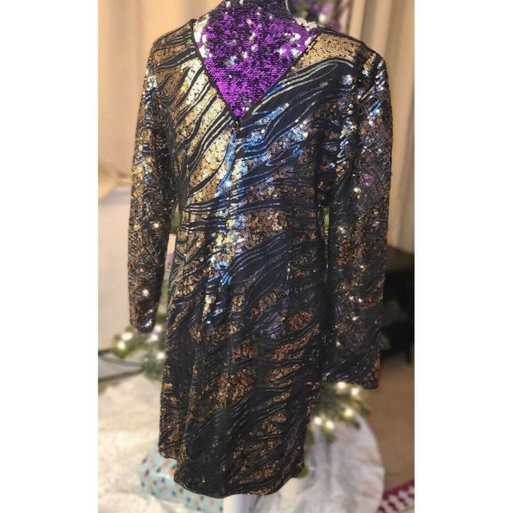 City Chic Size 12 Sequins Gold Divinity Zebra Pri… - image 6