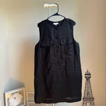 Equipment Jalil Linen Utility Mini Black Dress