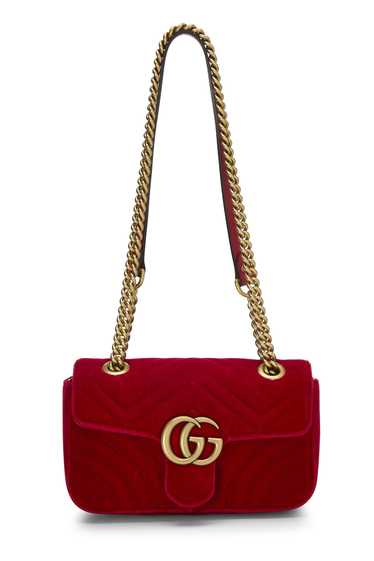 Red Velvet GG Marmont Shoulder Bag Small