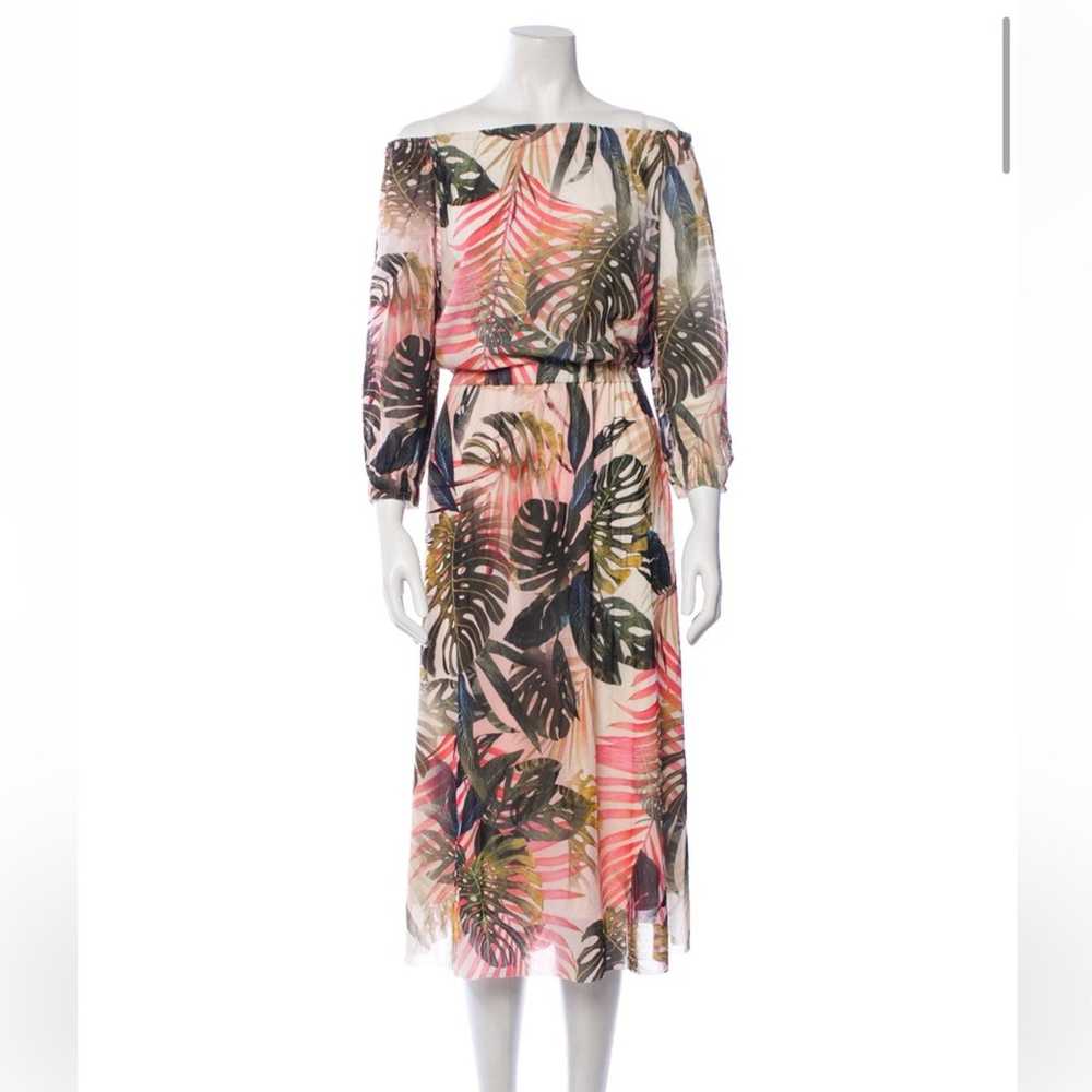 Fuzzi Fuzzi Jungle Print Midi Dress, EUC, Size Me… - image 1