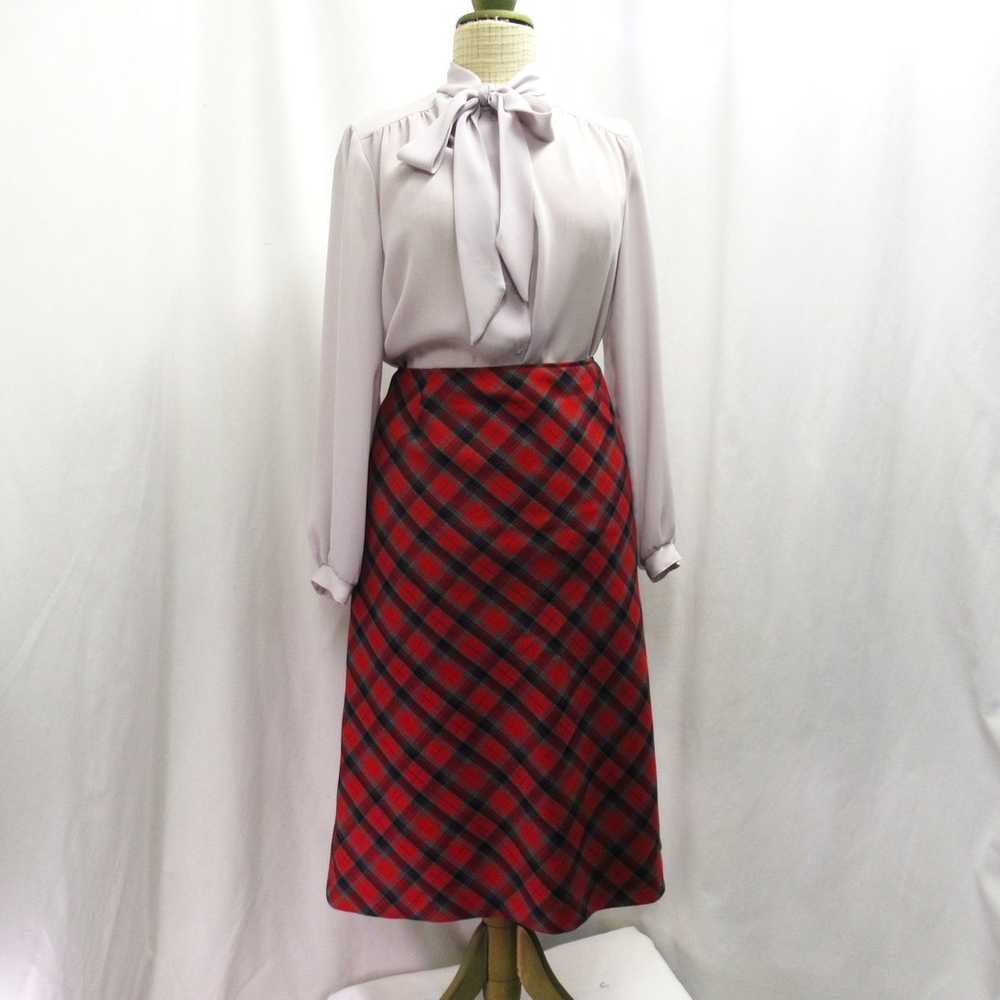 Red-grey checkered skirt from the 70s-80s, n.L (w… - image 2