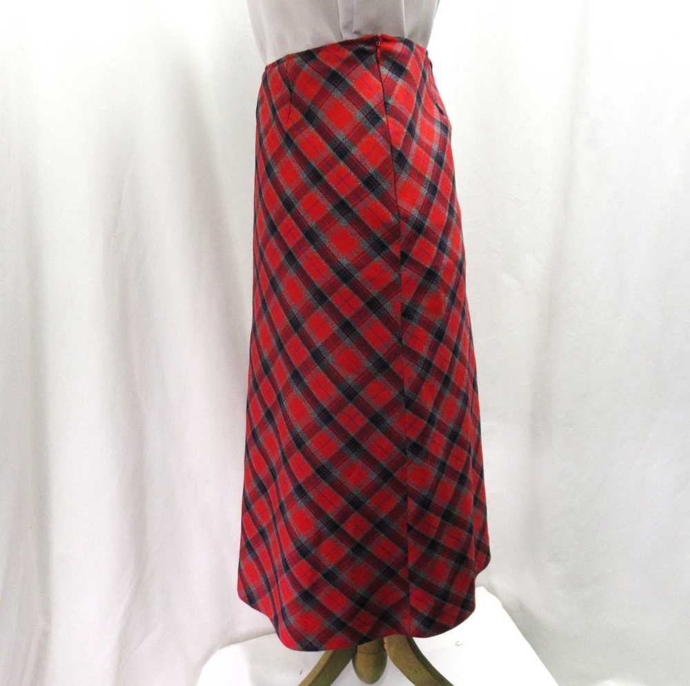 Red-grey checkered skirt from the 70s-80s, n.L (w… - image 3