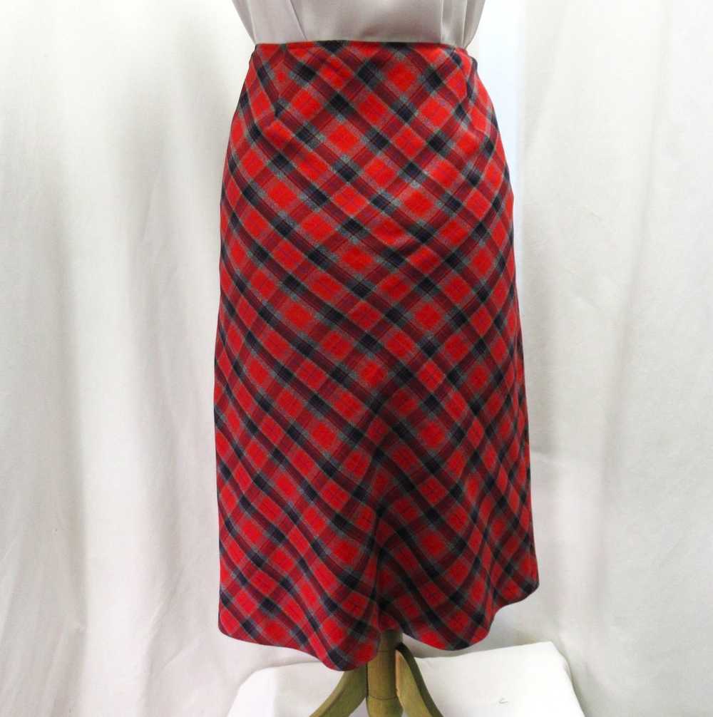 Red-grey checkered skirt from the 70s-80s, n.L (w… - image 4