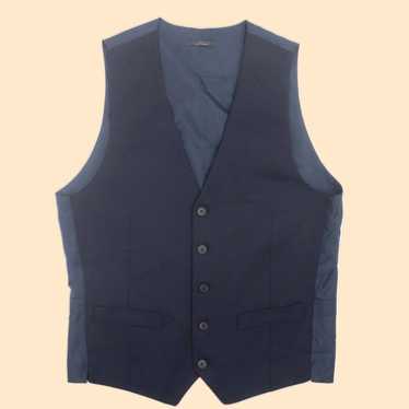 Vintage Authentic Blue Wool Blend Waistcoat for Me