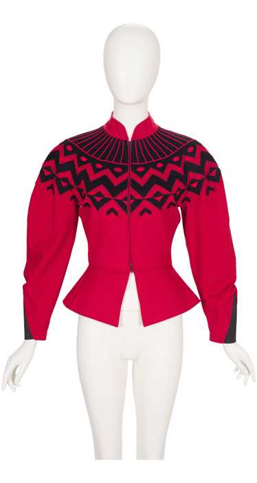 Claude Montana 1986-87 F/W Geometric Appliqué Red 