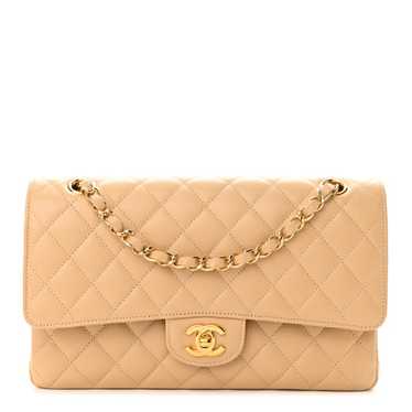 CHANEL Caviar Quilted Medium Double Flap Beige