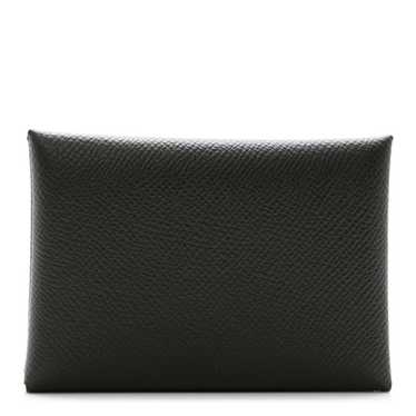 HERMES Epsom Calvi Duo Card Case Black