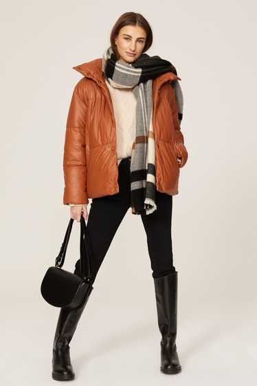 NVLT Faux Leather Puffer Jacket