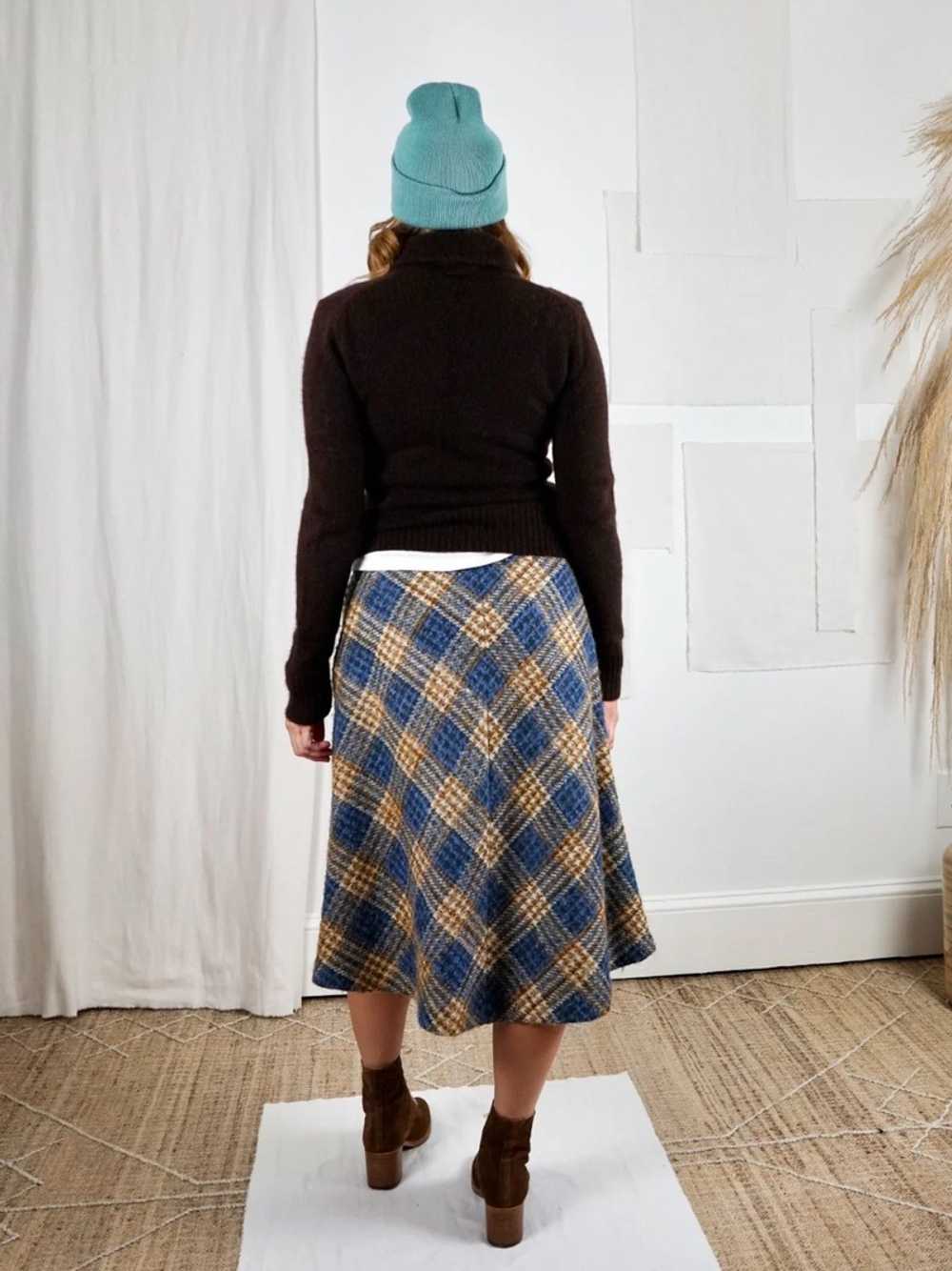 Vintage 70's Plaid Wool Skirt - image 7