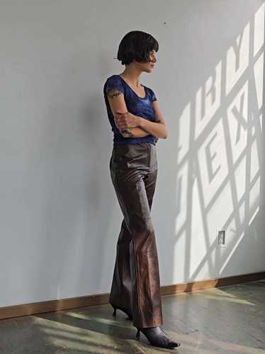 DKNY Leather Pants - Cocoa