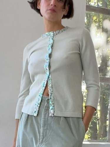 Barneys Cashmere Sparkle Cardi - Mint