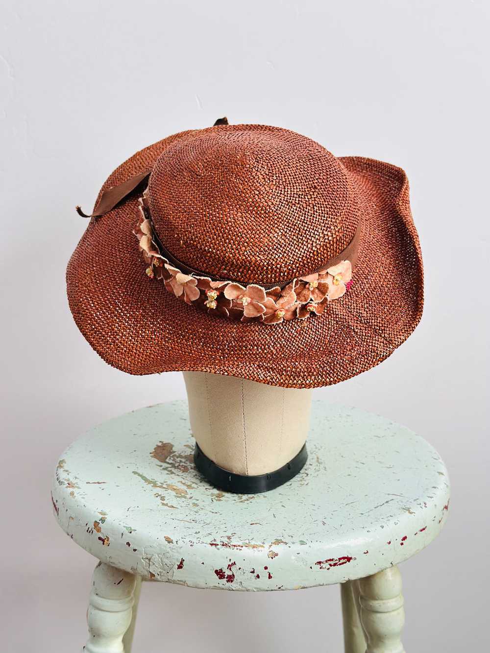 Vintage 1930s millinery sun hat - image 4