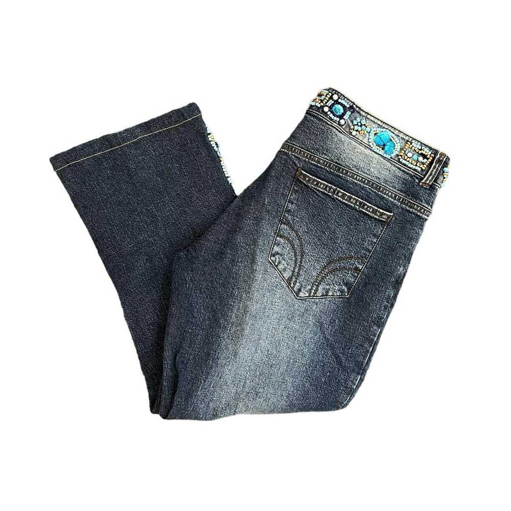 Other Haven Bleu Beaded Denim Capris - image 3