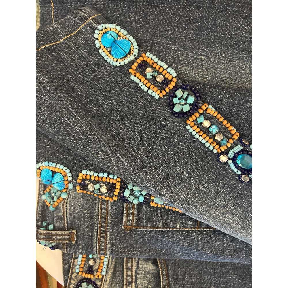 Other Haven Bleu Beaded Denim Capris - image 7