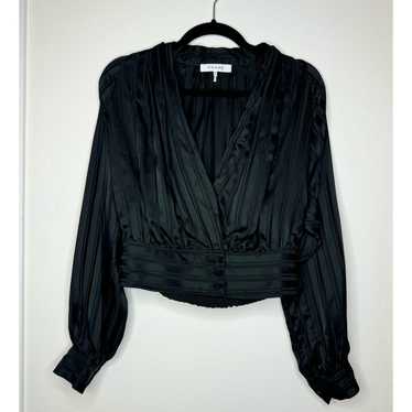 Frame Frame Women's Silk V Neck Blouse - XS Black… - image 1