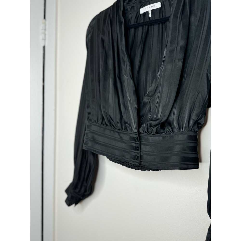 Frame Frame Women's Silk V Neck Blouse - XS Black… - image 9