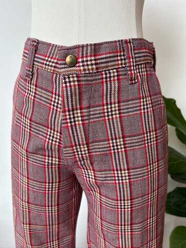 1970’s Red Plaid Flares