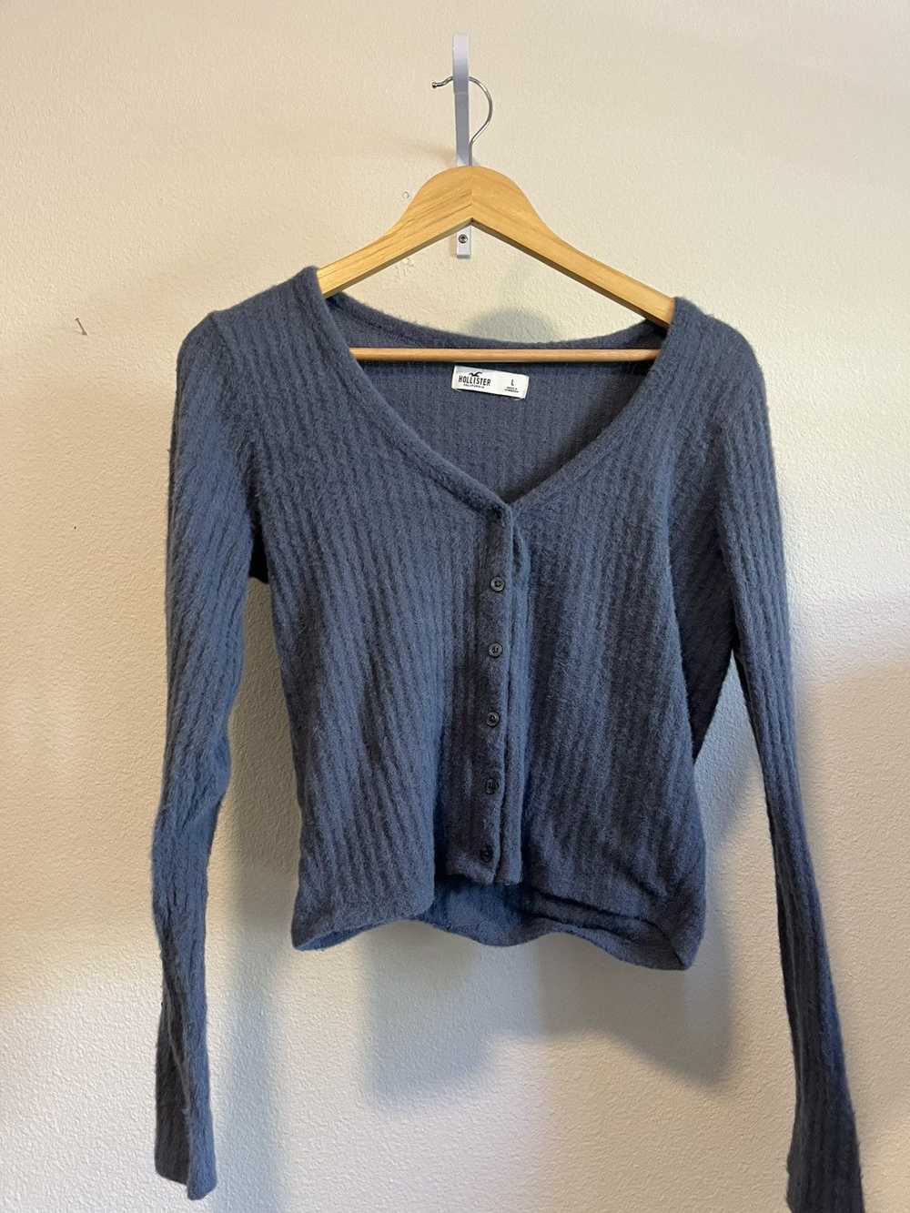 Hollister Hollister soft blue v-neck light sweater - image 1