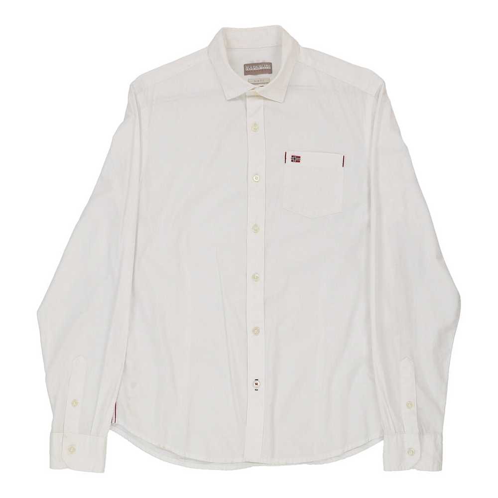 Napapijri Slim Fit Shirt - Medium White Cotton - image 1