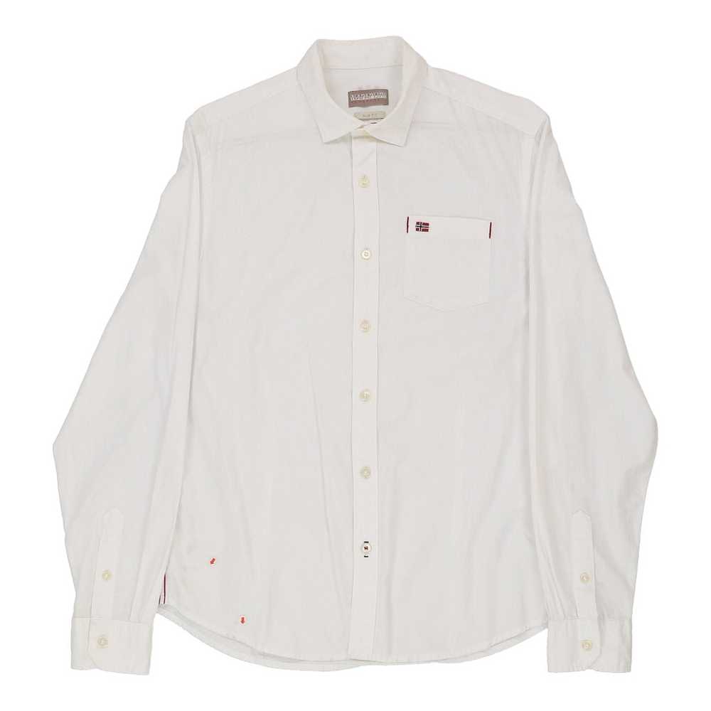 Napapijri Slim Fit Shirt - Medium White Cotton - image 3