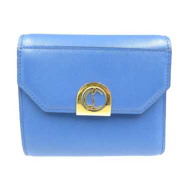 Christian Louboutin Tri-fold wallet leather blue … - image 1